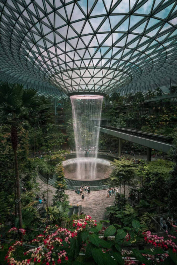 Jewel waterfall Changi Airport.